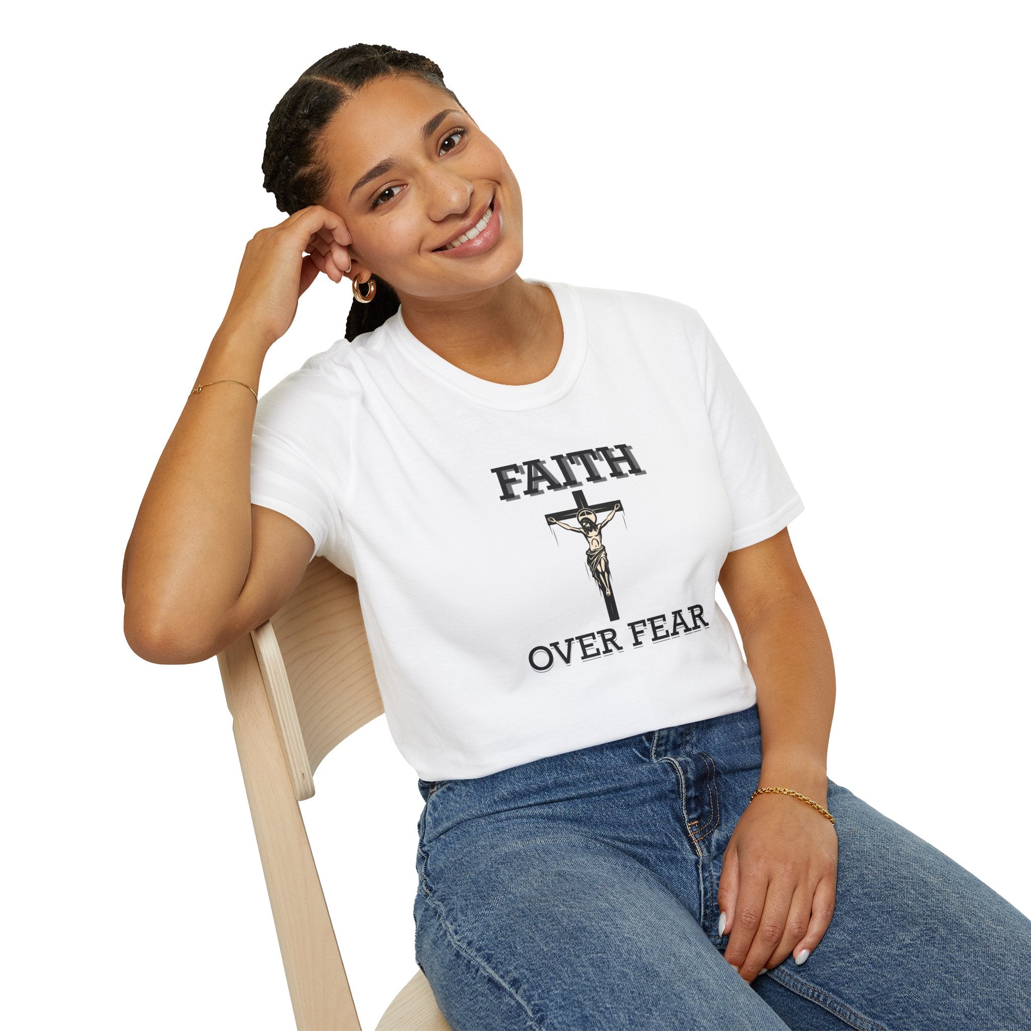 Faith Over Fear T-Shirt — Christian Crucifix Inspirational Tee