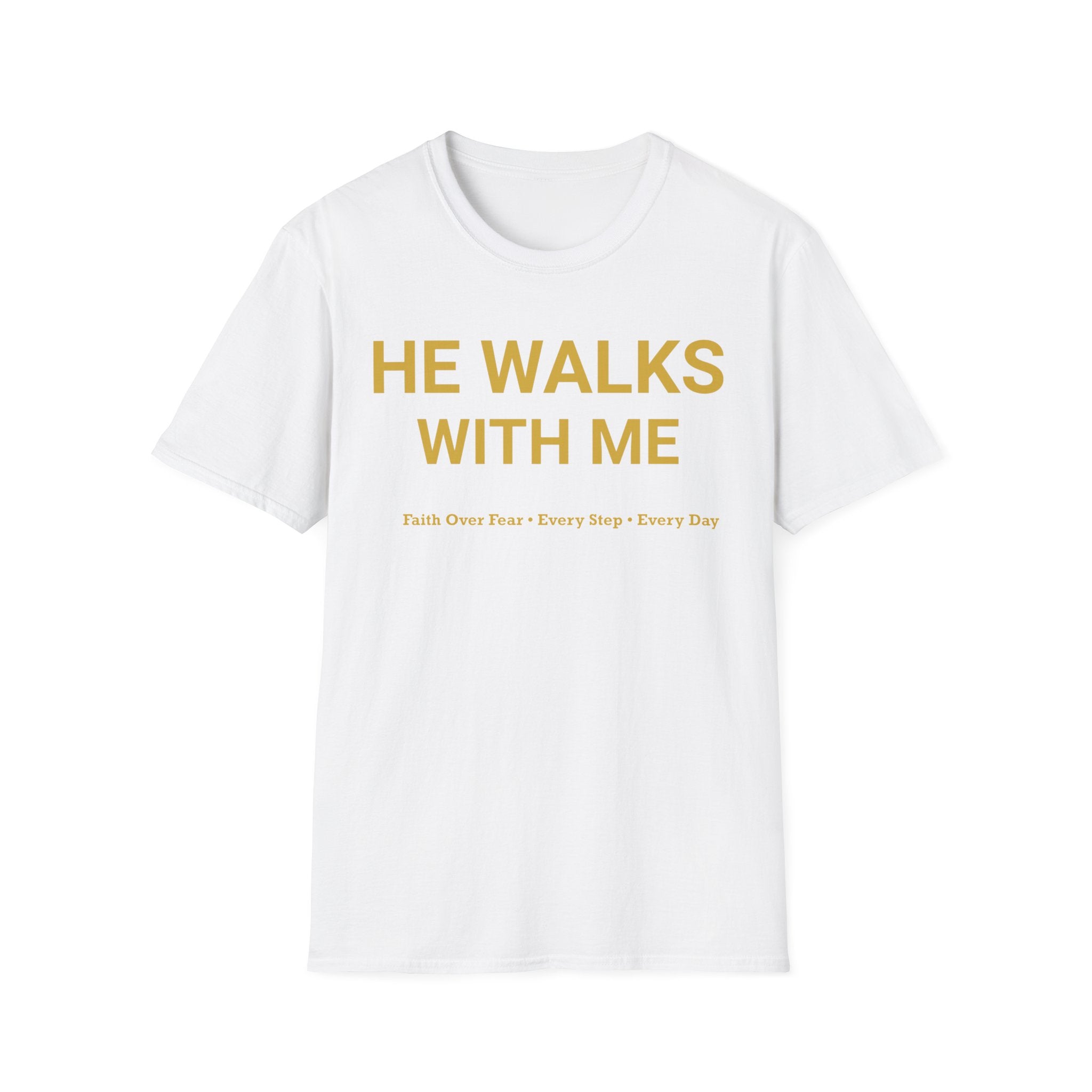 Faith "He Walks With Me" T-Shirt — Inspirational Christian Tee