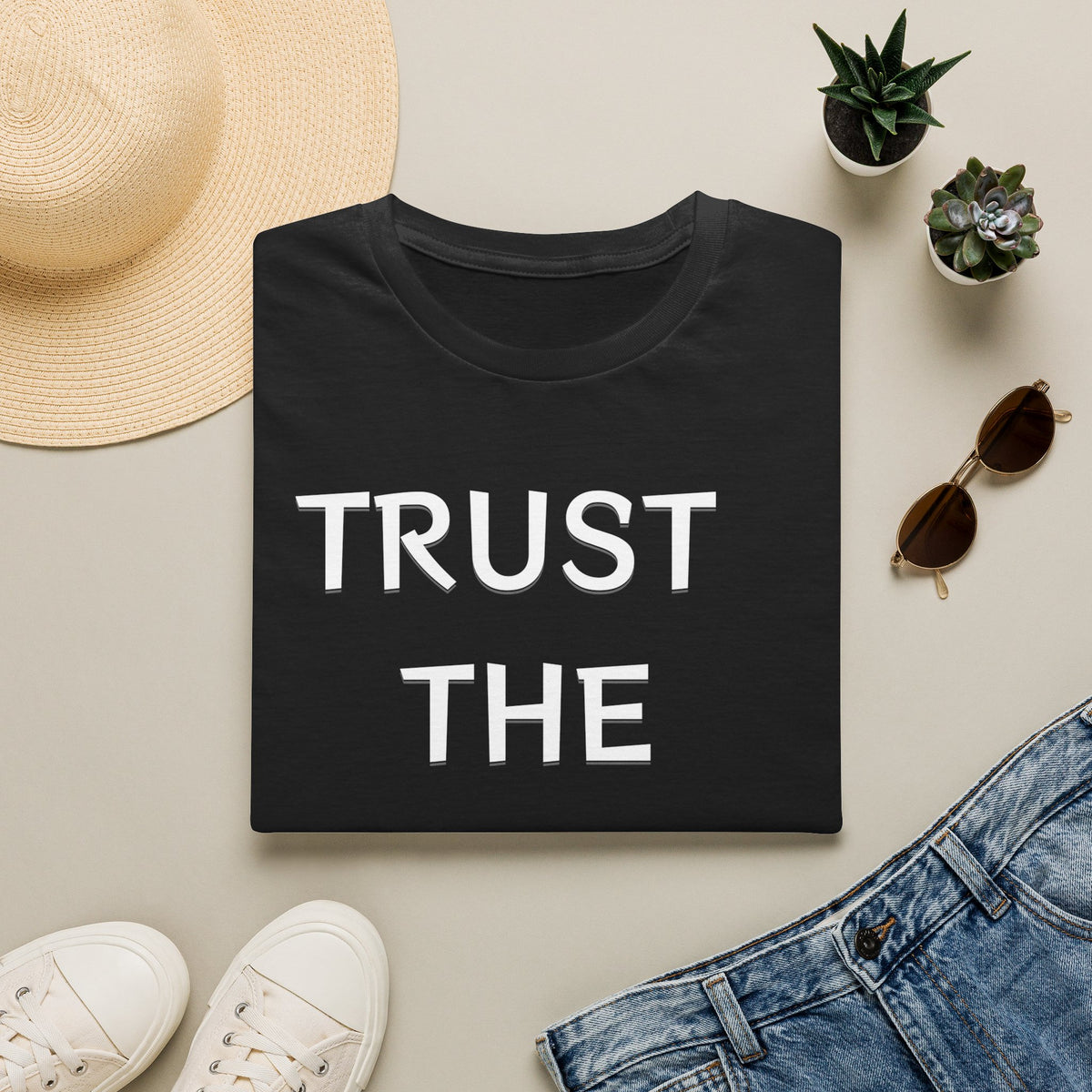 Trust the Process T-Shirt — Inspirational ‘Proverbs 3:5’ Minimal Embossed Design