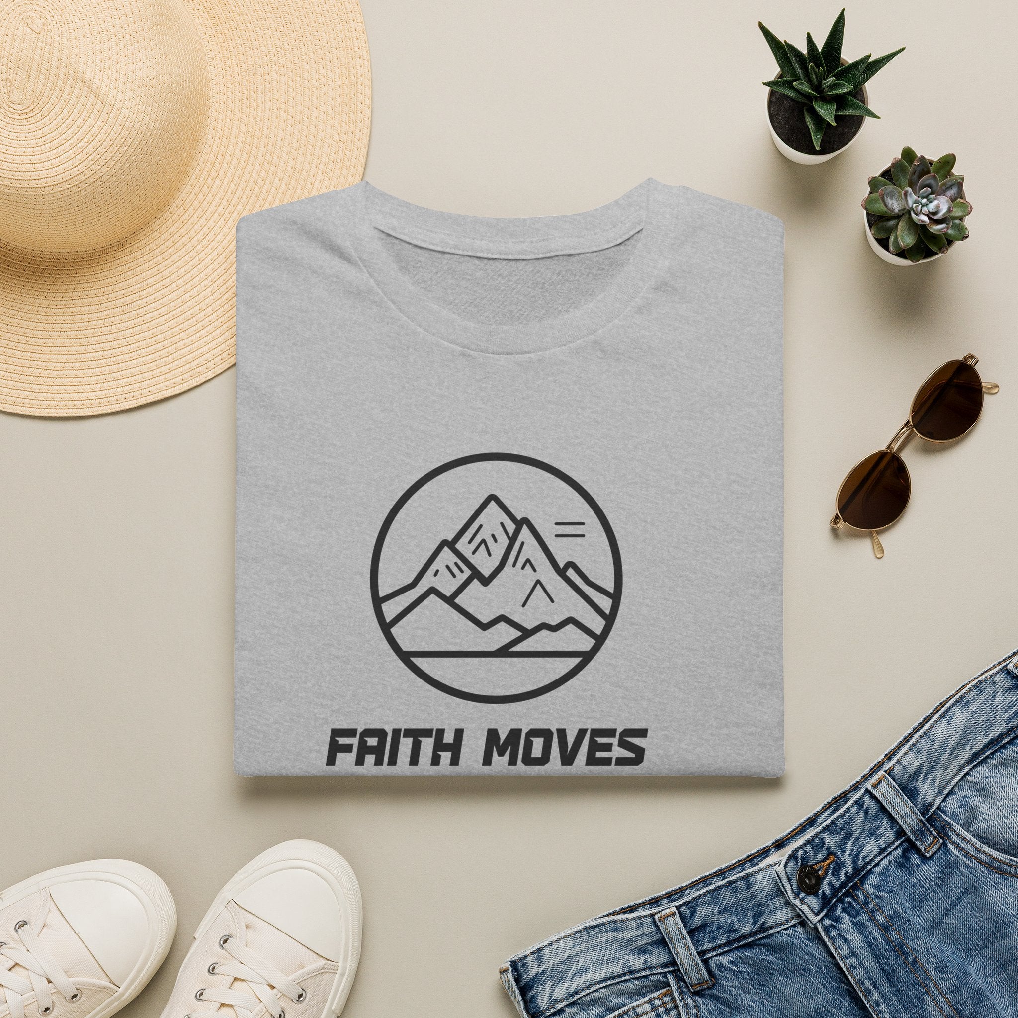 Faith Moves Mountains Christian T-Shirt – Inspirational Faith Apparel