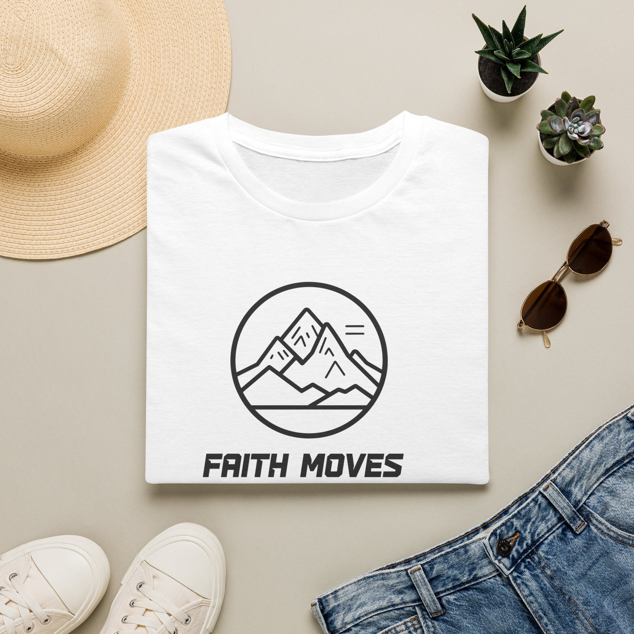 Faith Moves Mountains Christian T-Shirt – Inspirational Faith Apparel