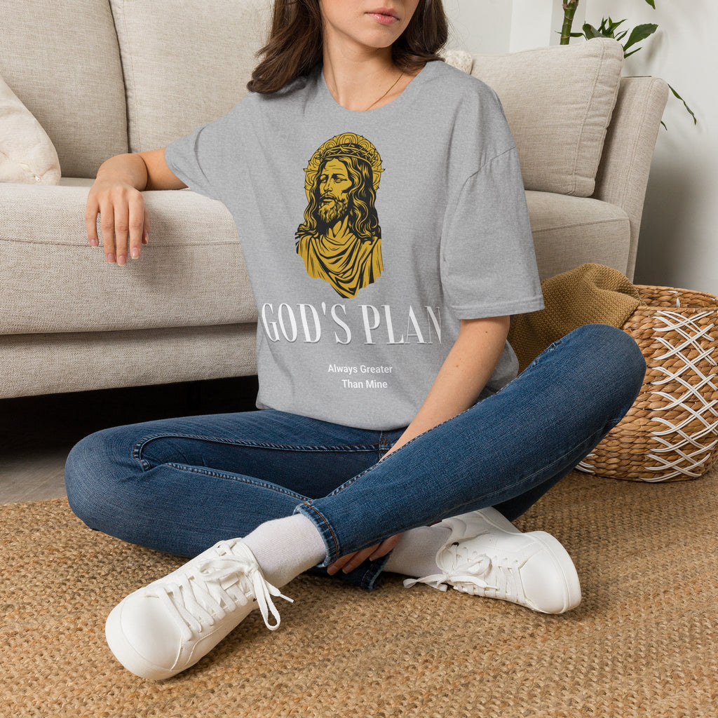 Christian Graphic T-Shirt — 'God's Plan' Vintage Jesus Portrait Tee