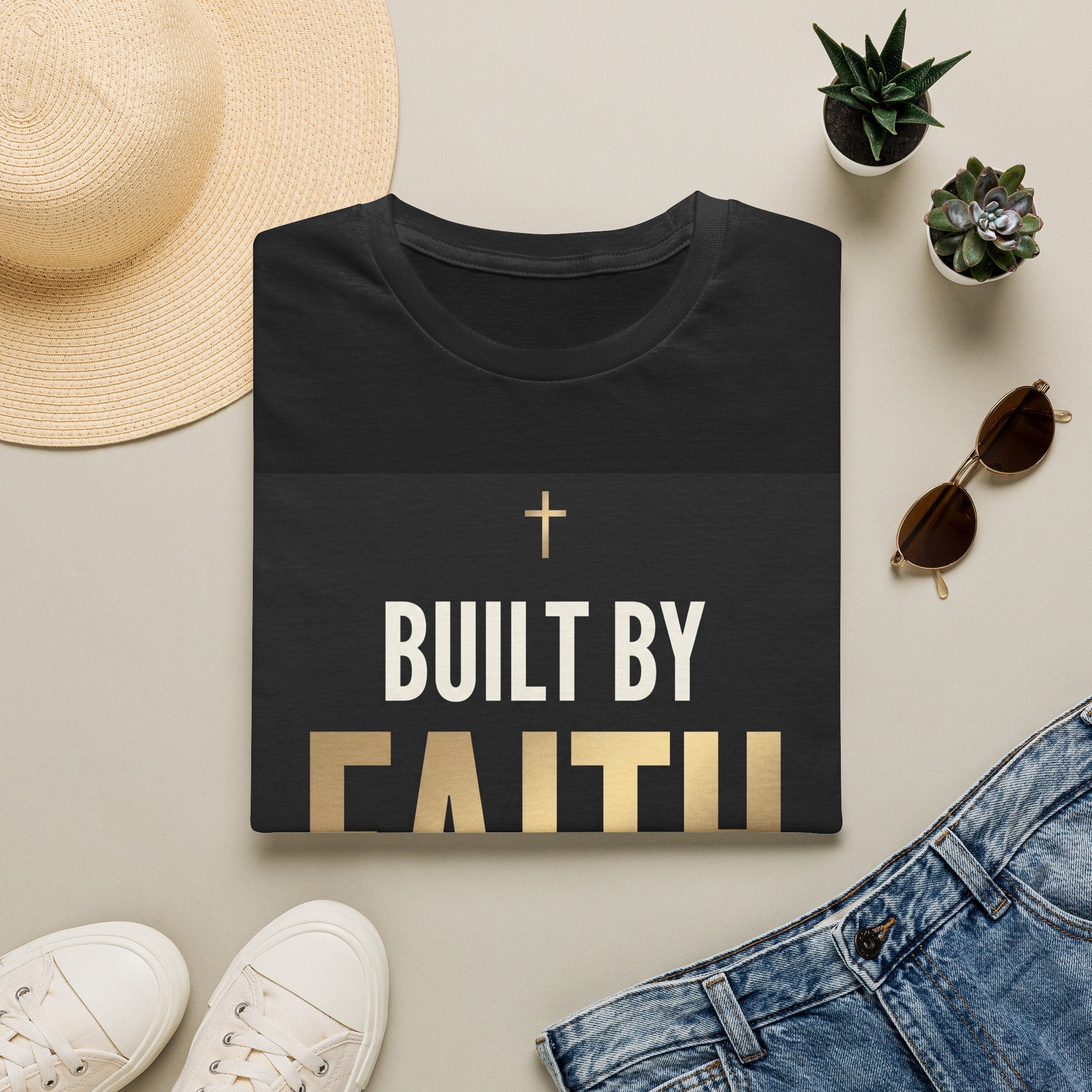 Built by Faith T-Shirt — Christian Inspirational Tee (Built by Faith, Not by Fear)