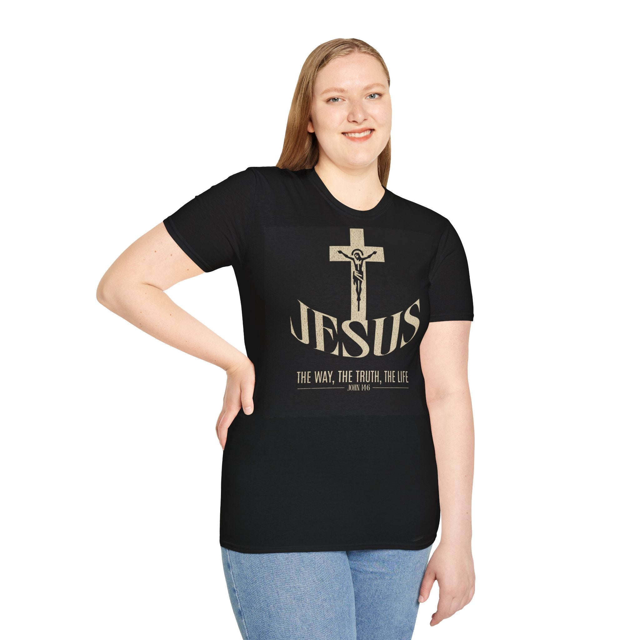 Jesus Cross T-Shirt — 'Jesus: The Way, The Truth, The Life' Christian Tee
