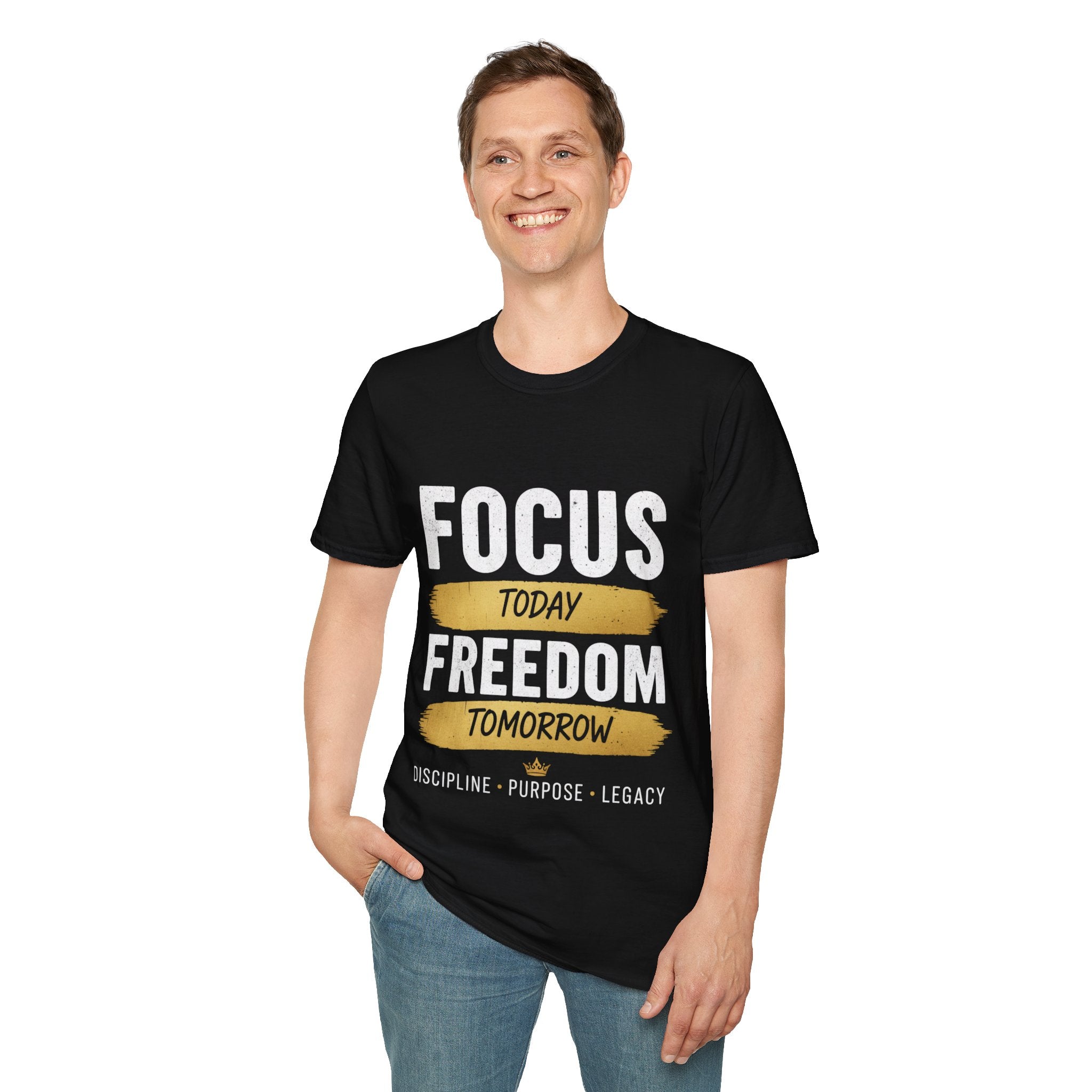 Focus Today Freedom Tomorrow T‑Shirt — Motivational Graphic Tee