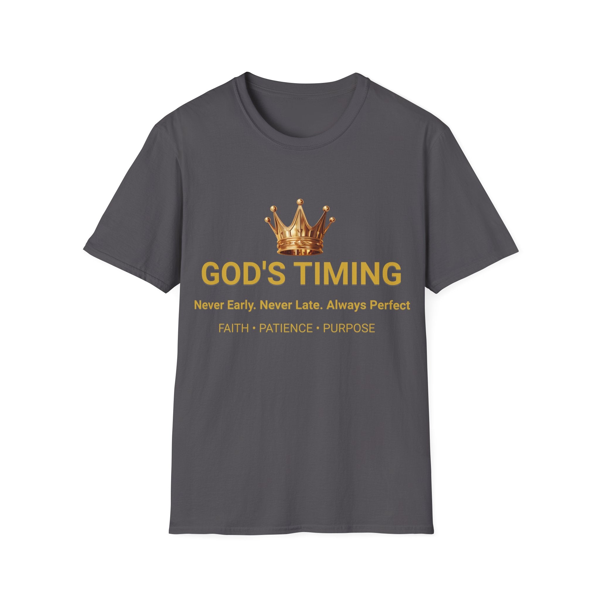 God's Timing Crown T‑Shirt — Faith, Patience & Purpose Tee