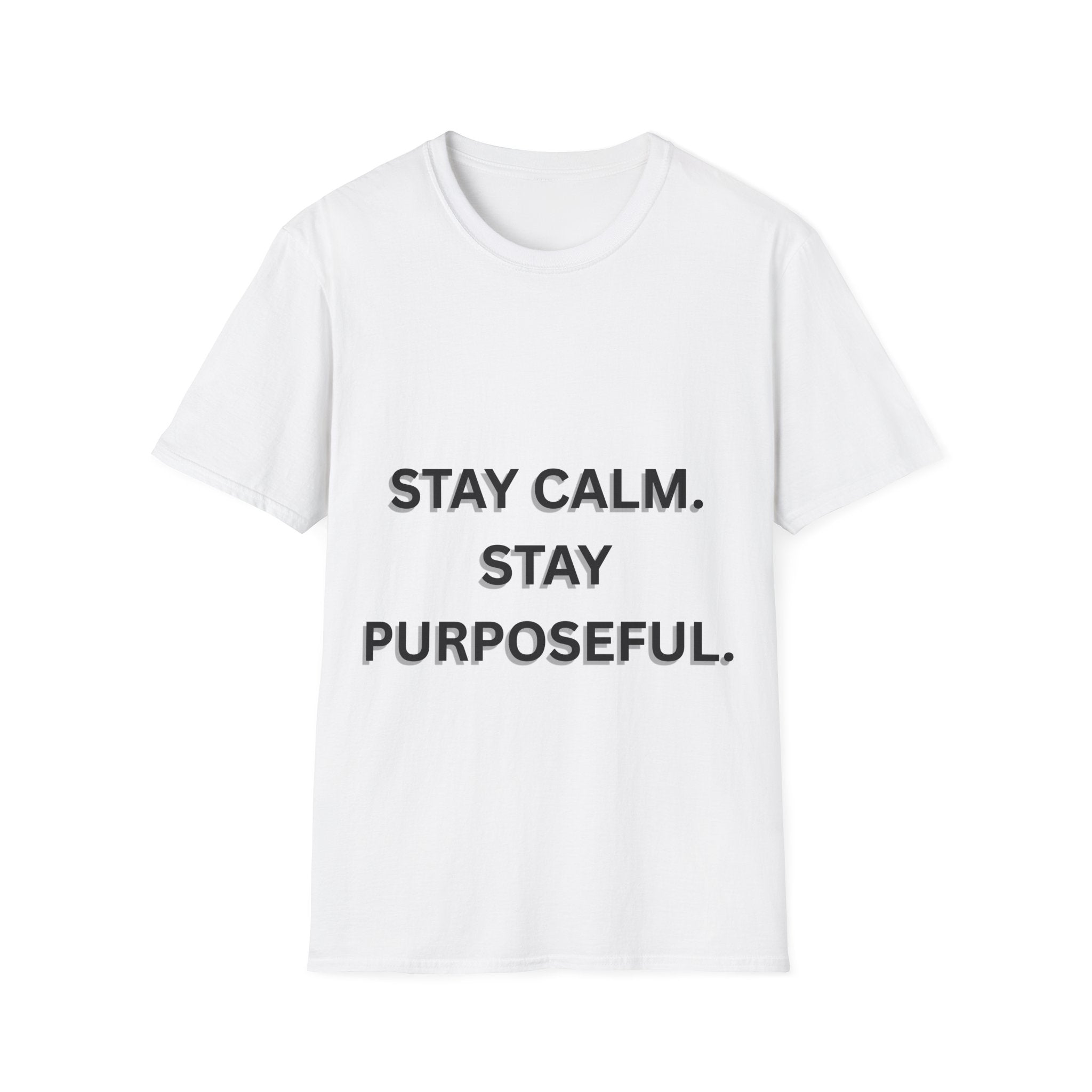 Stay Calm Stay Purposeful T-Shirt | Minimal Motivational Streetwear Tee
