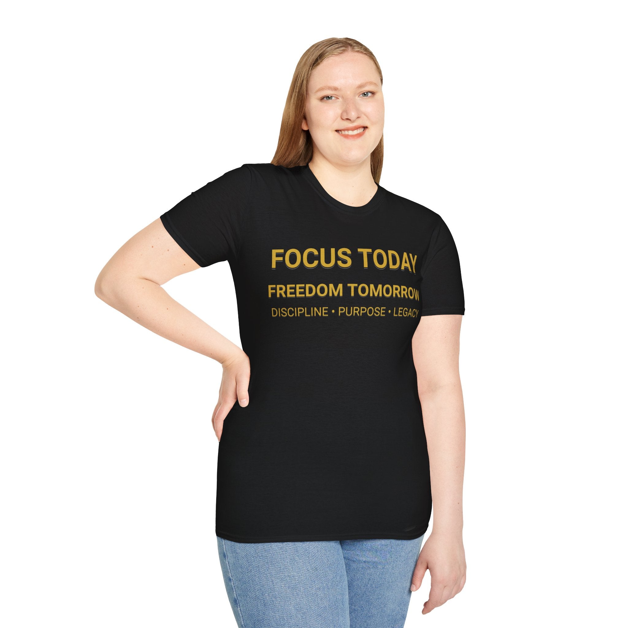 Motivational T-Shirt — "Focus Today, Freedom Tomorrow" Inspirational Tee