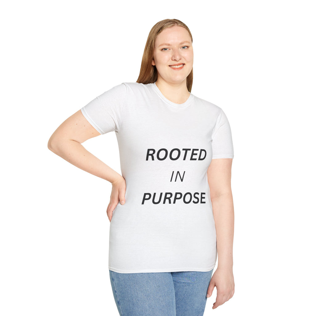 Rooted in Purpose Shirt, Minimalist Inspirational T-Shirt, Faith Based Quote Tee, Motivational Streetwear, Unisex Gift Idea