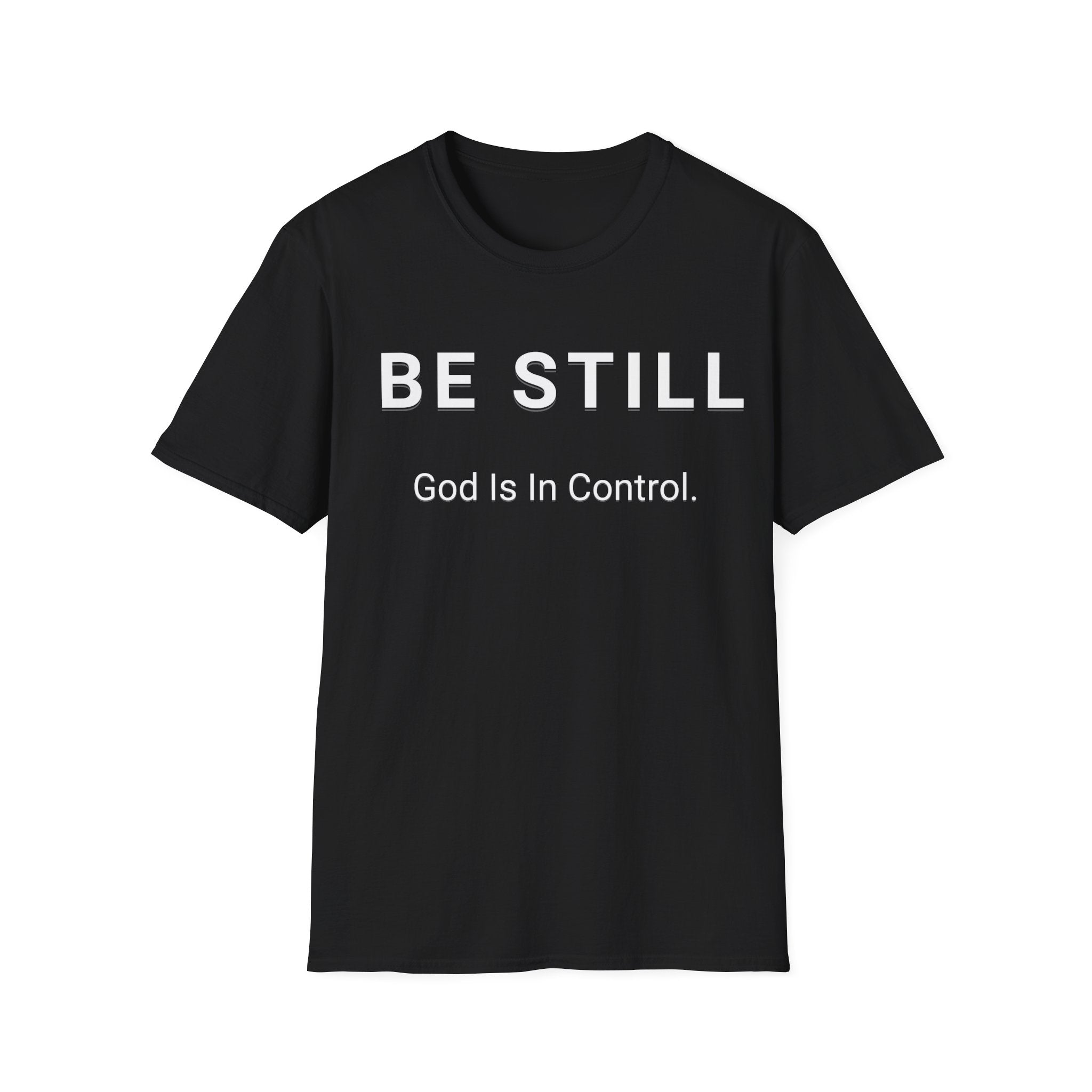 T-Shirt — "Be Still" Embossed Minimalist Relaxation Tee