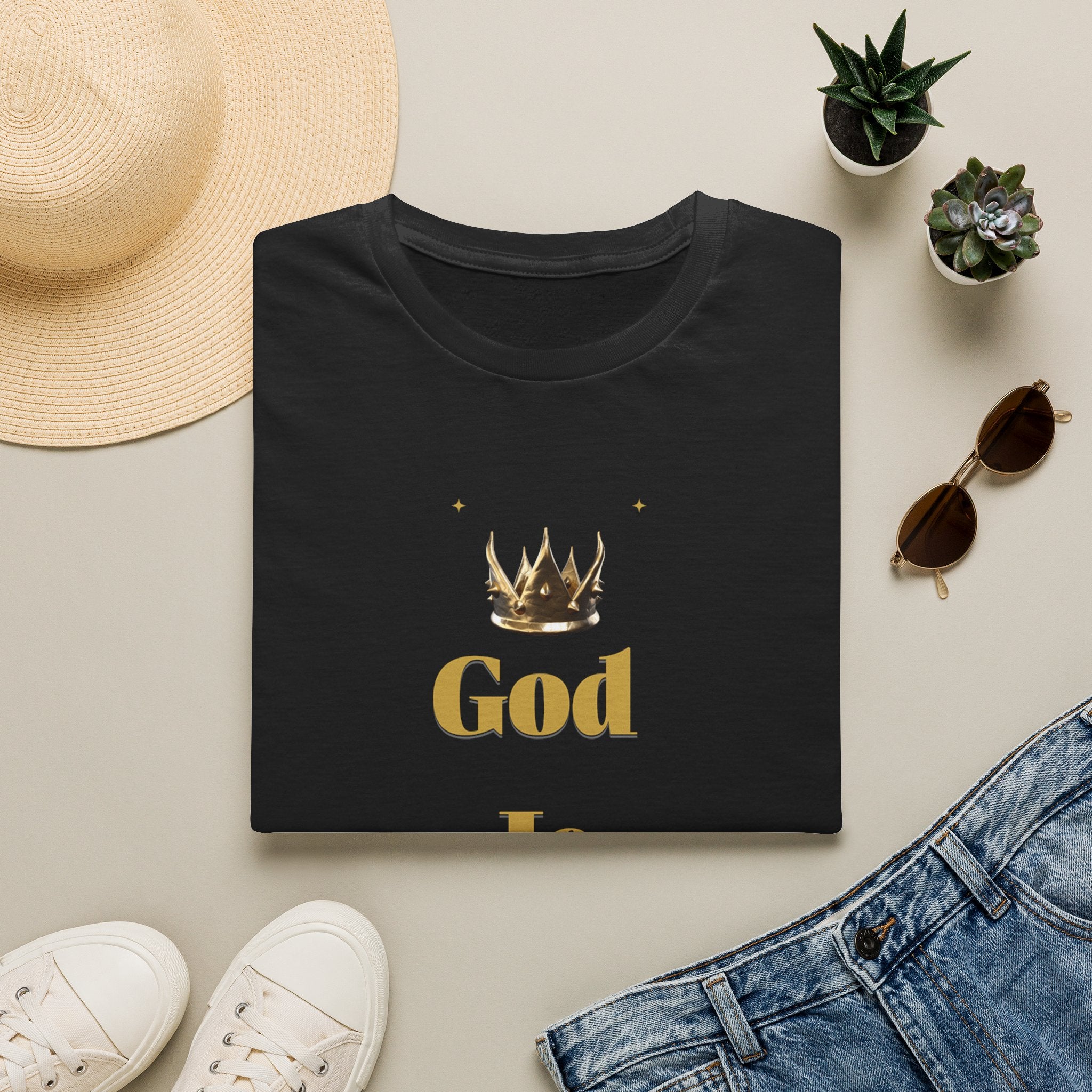 God Is Good T-Shirt — Gold Crown Faith Tee