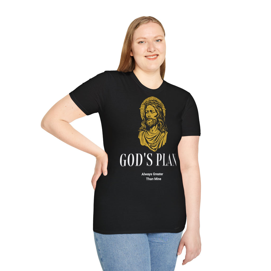 Christian Graphic T-Shirt — 'God's Plan' Vintage Jesus Portrait Tee