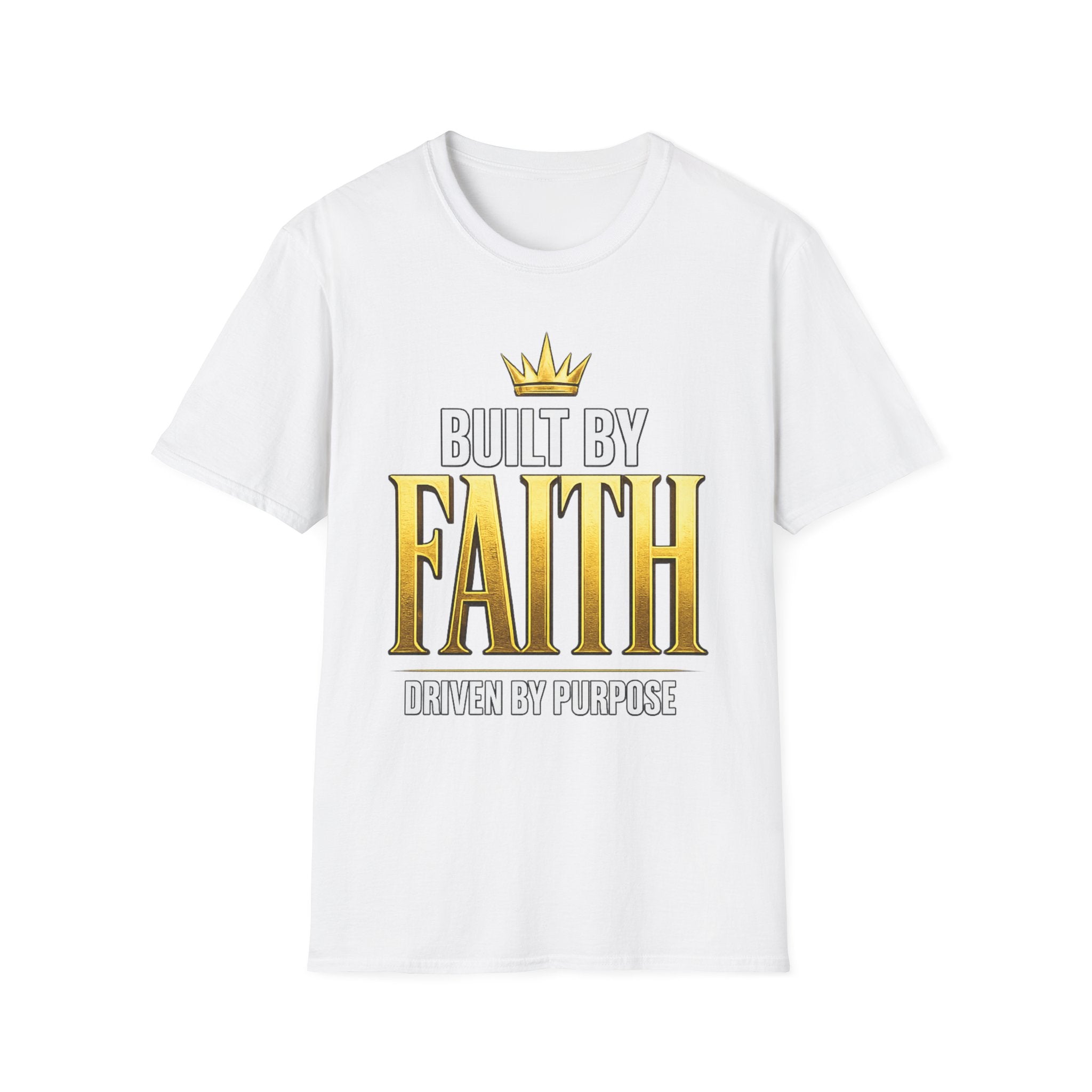 Built By Faith T-Shirt — Christian Inspiration Tee with Crown Graphic