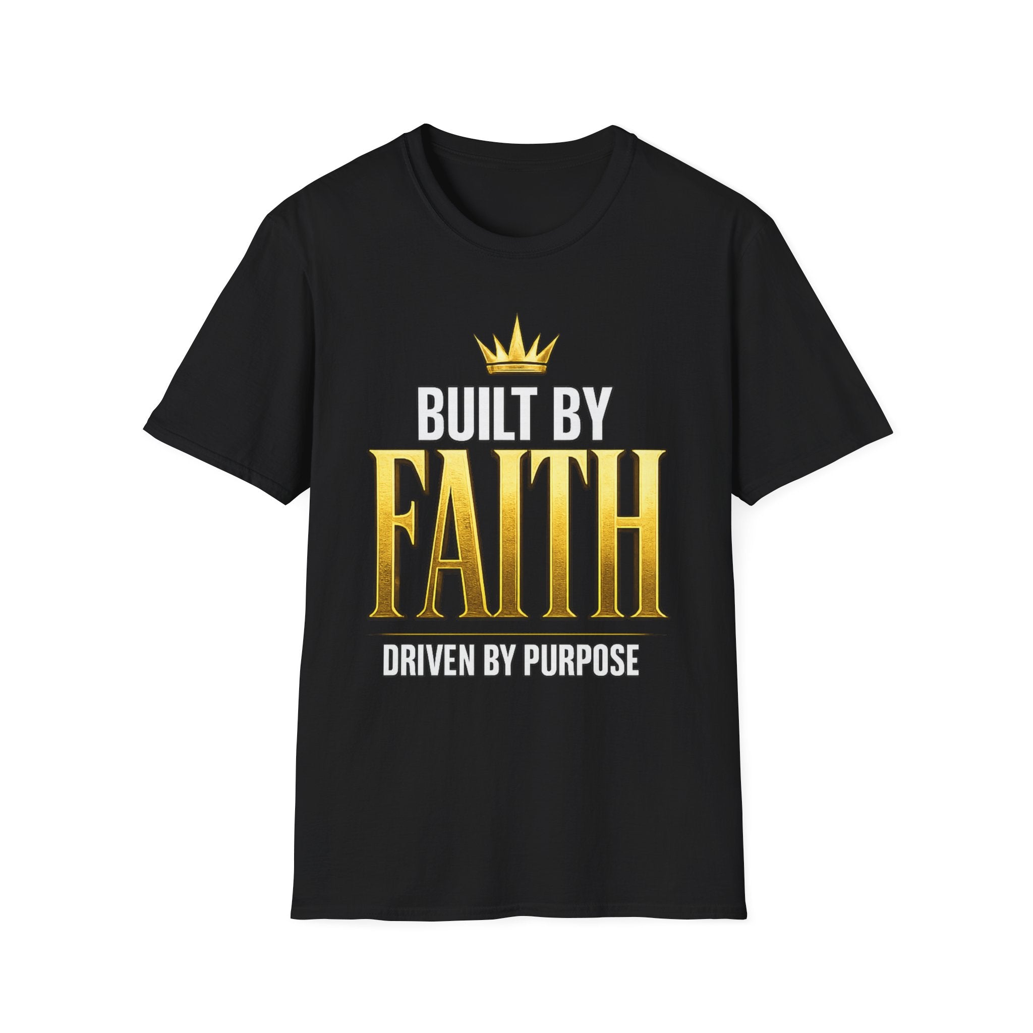 Built By Faith T-Shirt — Christian Inspiration Tee with Crown Graphic