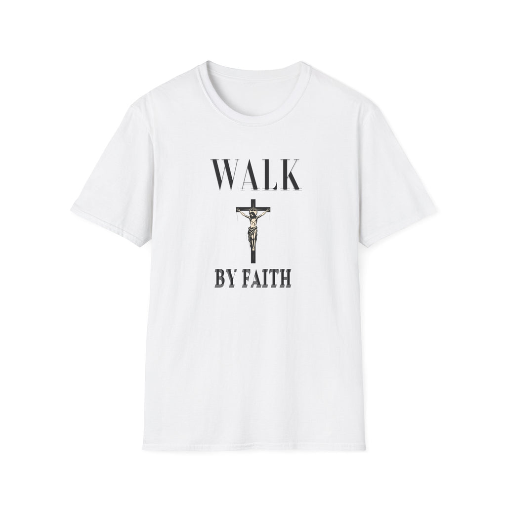 Walk by Faith T-Shirt — Christian Faith Crucifix Tee