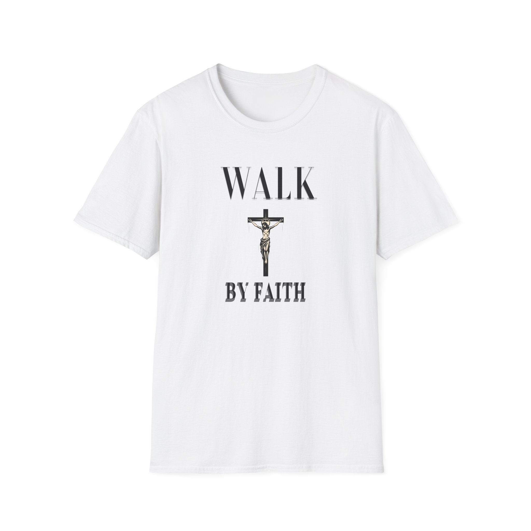 Walk by Faith T-Shirt — Christian Faith Crucifix Tee