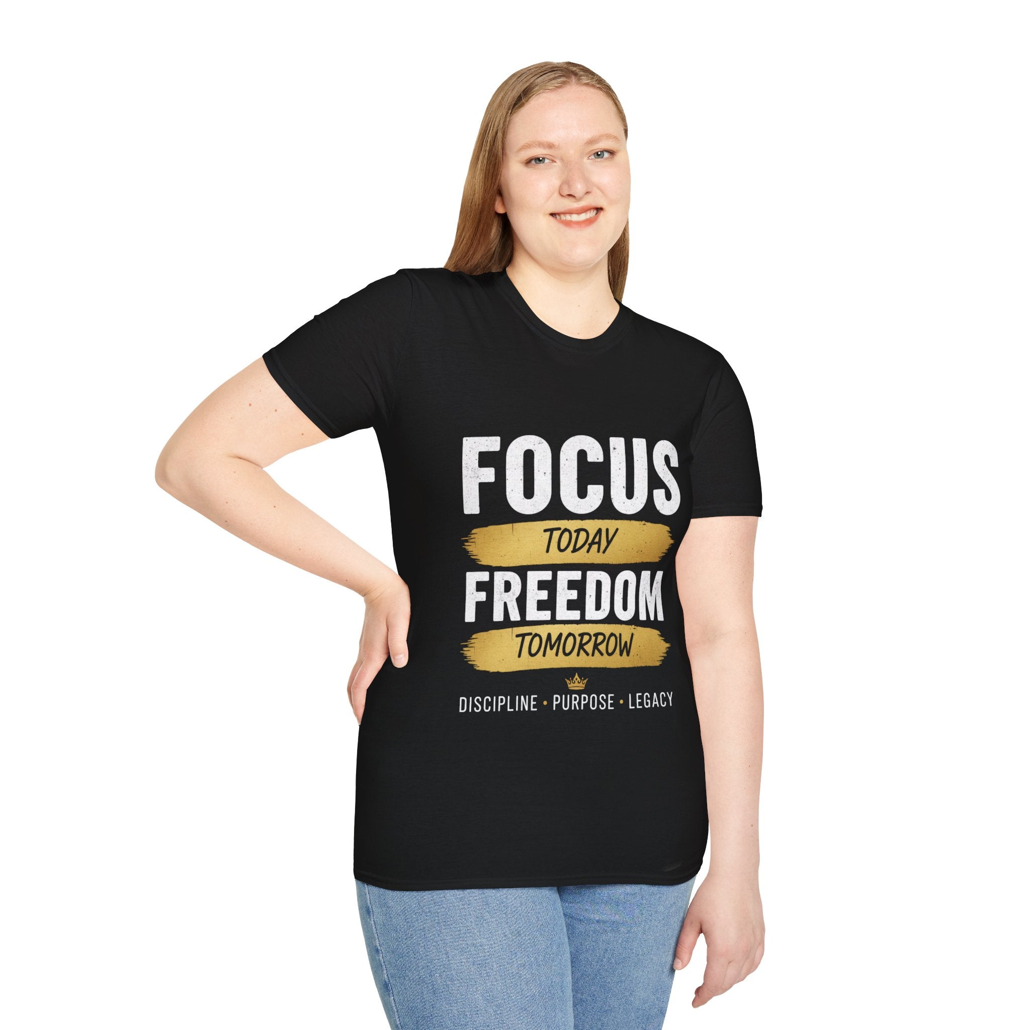 Focus Today Freedom Tomorrow T‑Shirt — Motivational Graphic Tee