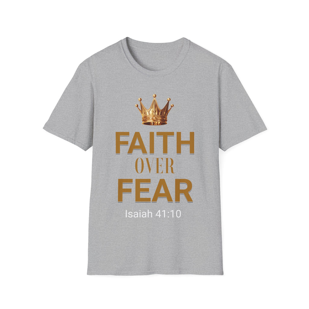 Faith Over Fear T-Shirt — Gold Crown Christian Tee