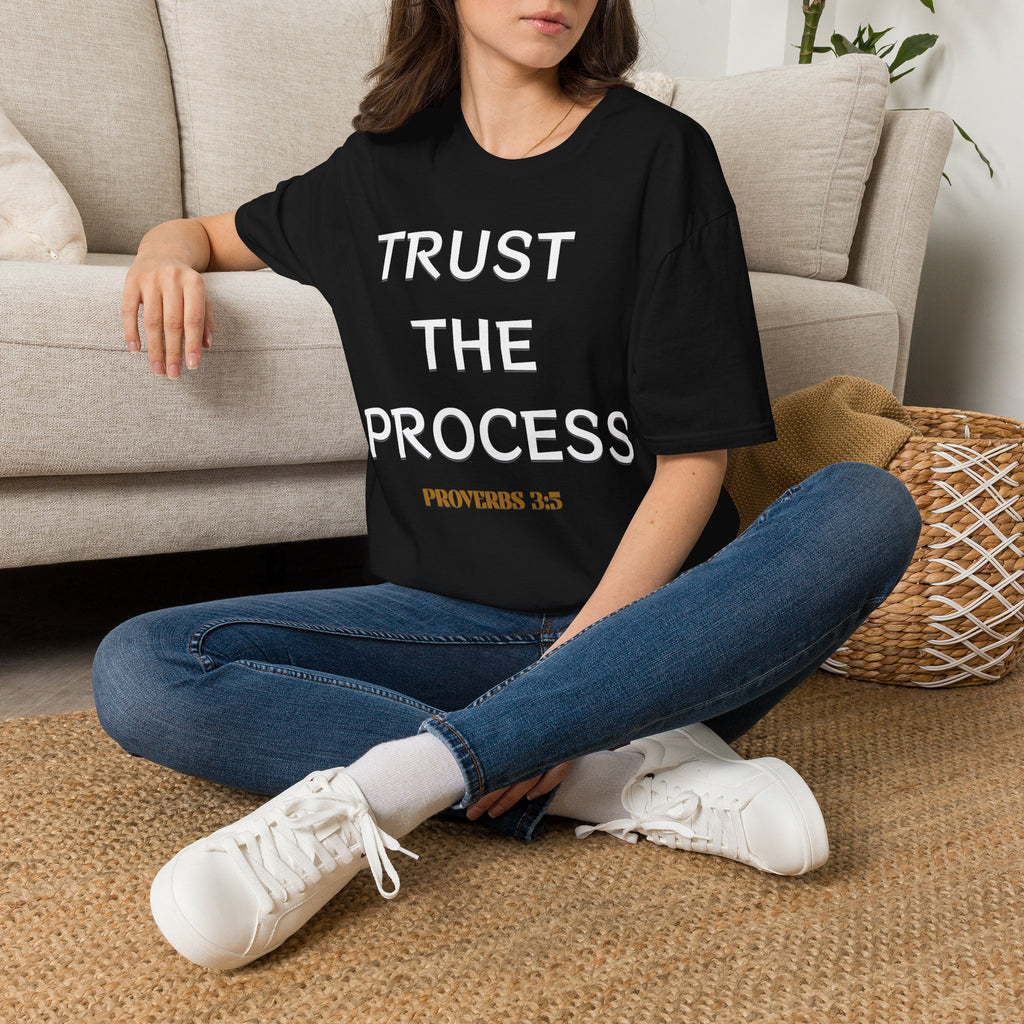 Trust the Process T-Shirt — Inspirational ‘Proverbs 3:5’ Minimal Embossed Design