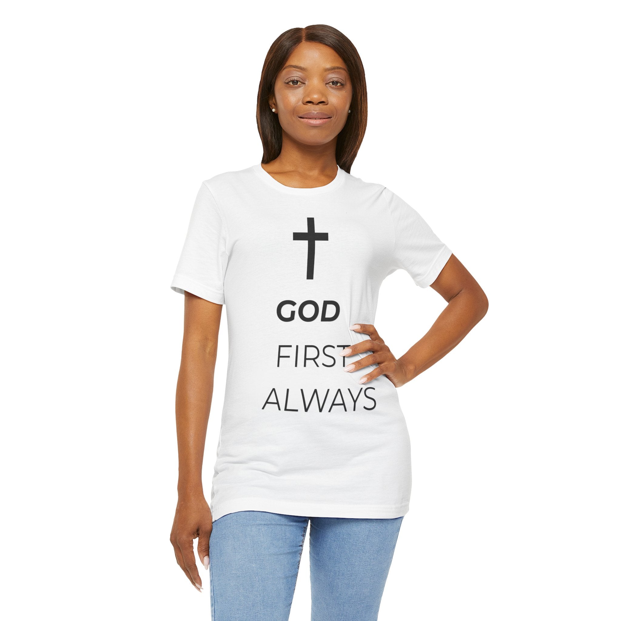 God First Always T-Shirt — Christian Cross Faith Tee