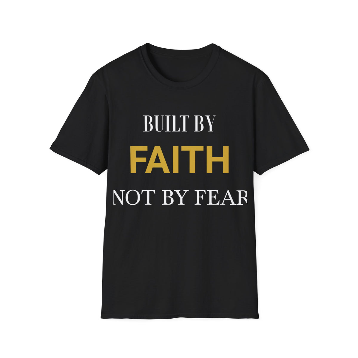 FAITH T-Shirt — Minimalist Gold Lettering Christian Tee for Women & Men