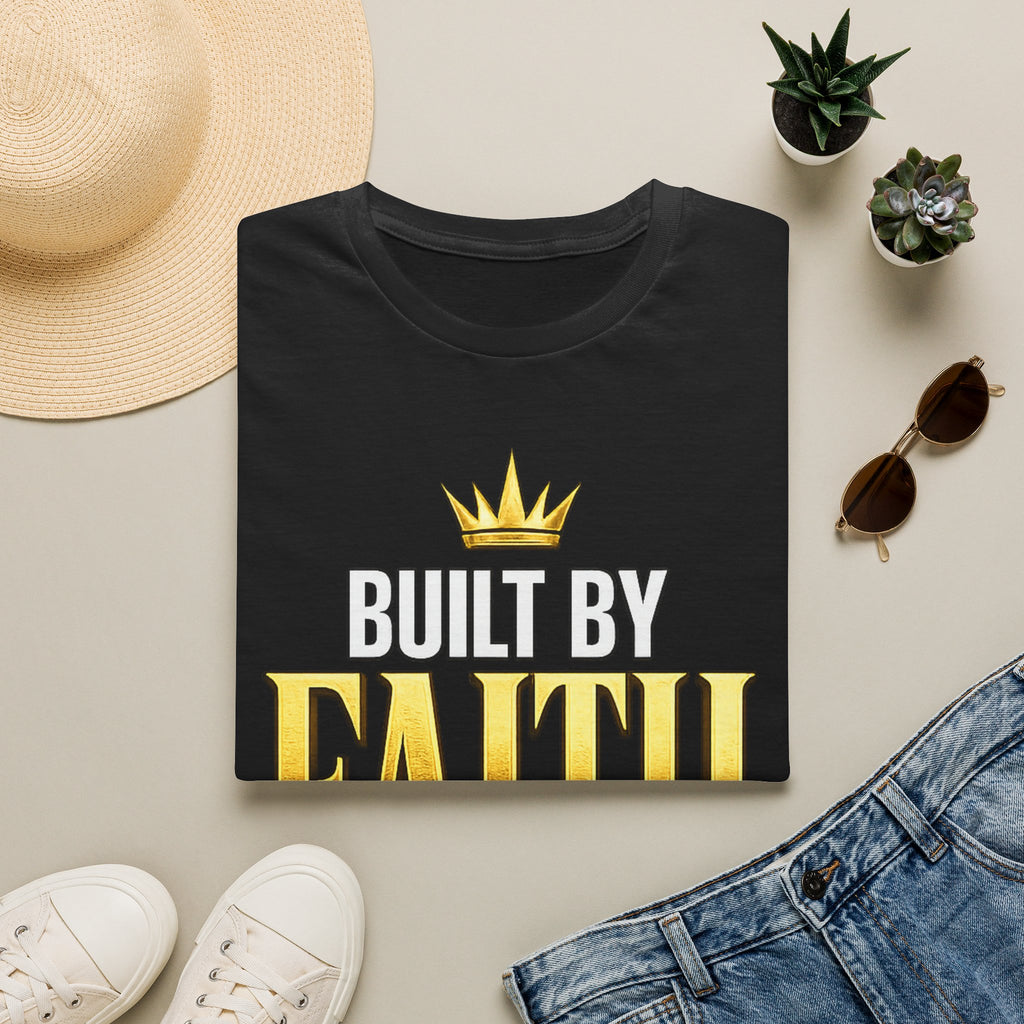 Built By Faith T-Shirt — Christian Inspiration Tee with Crown Graphic