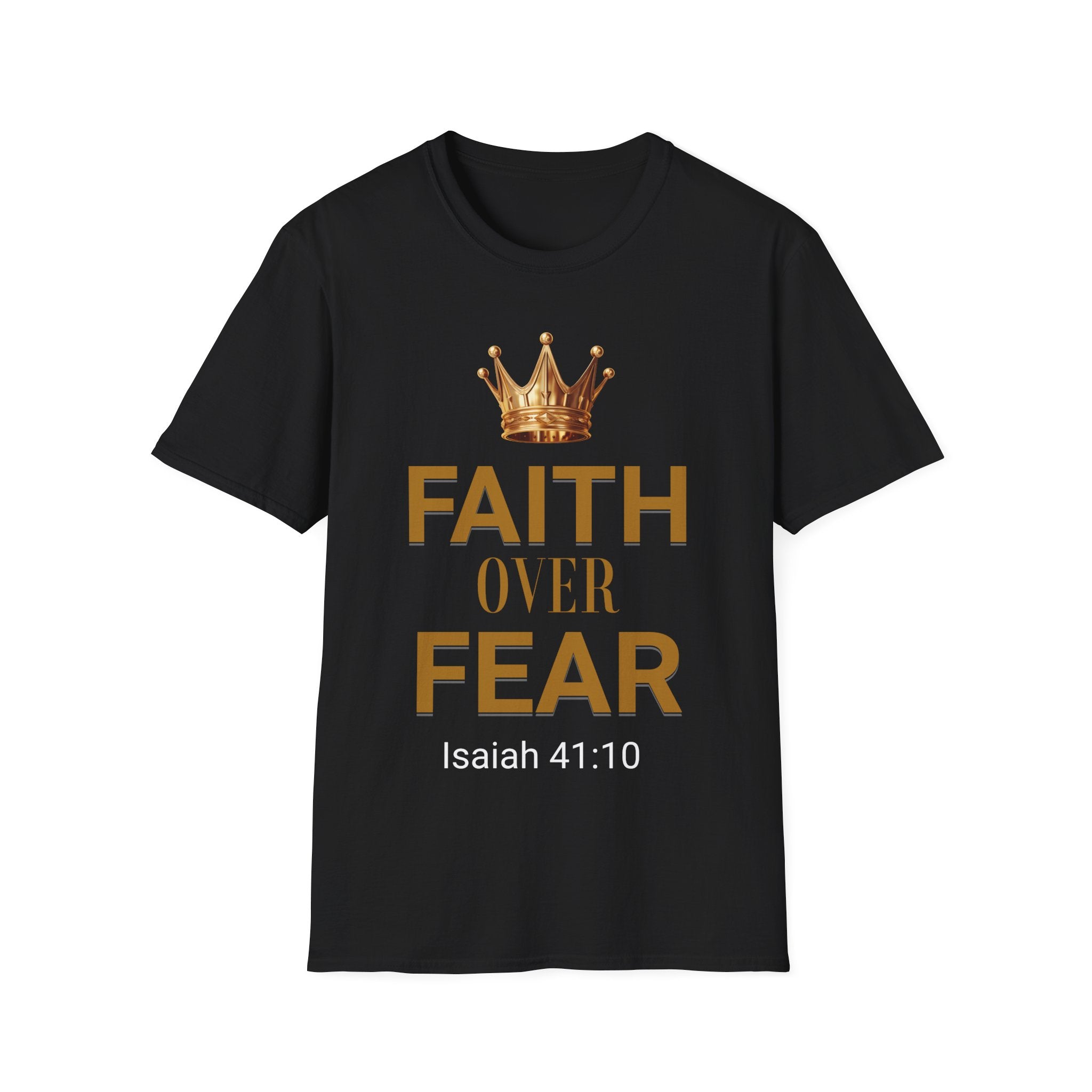 Faith Over Fear T-Shirt — Gold Crown Christian Tee