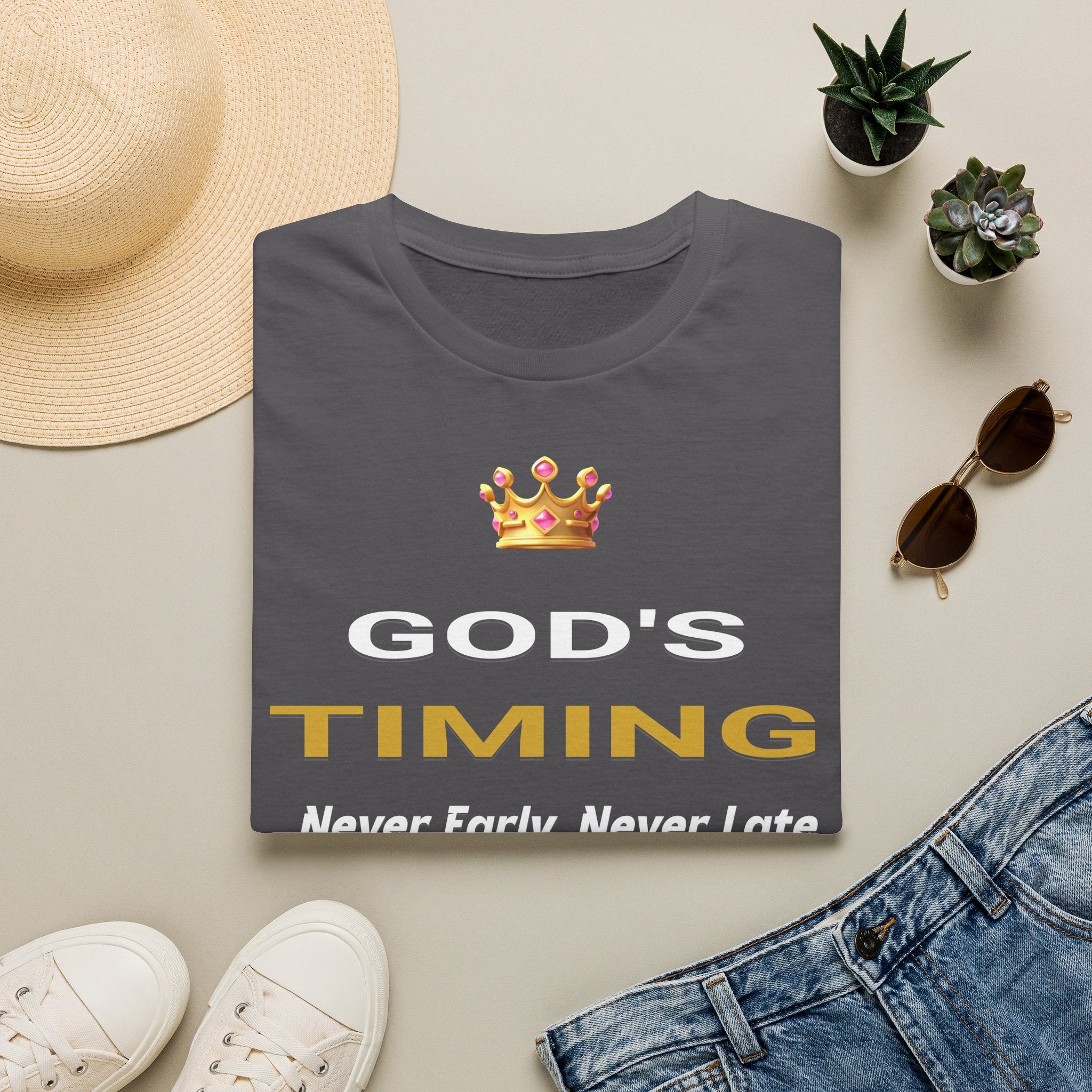 God's Timing T-Shirt — Inspirational Crown Faith Tee