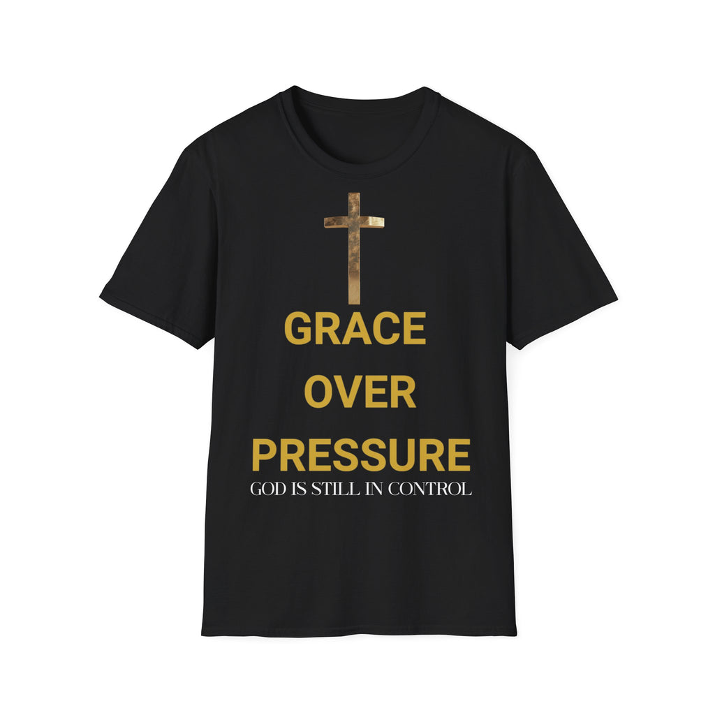 Grace Cross T-Shirt — "Grace Over Pressure" Christian Faith Tee