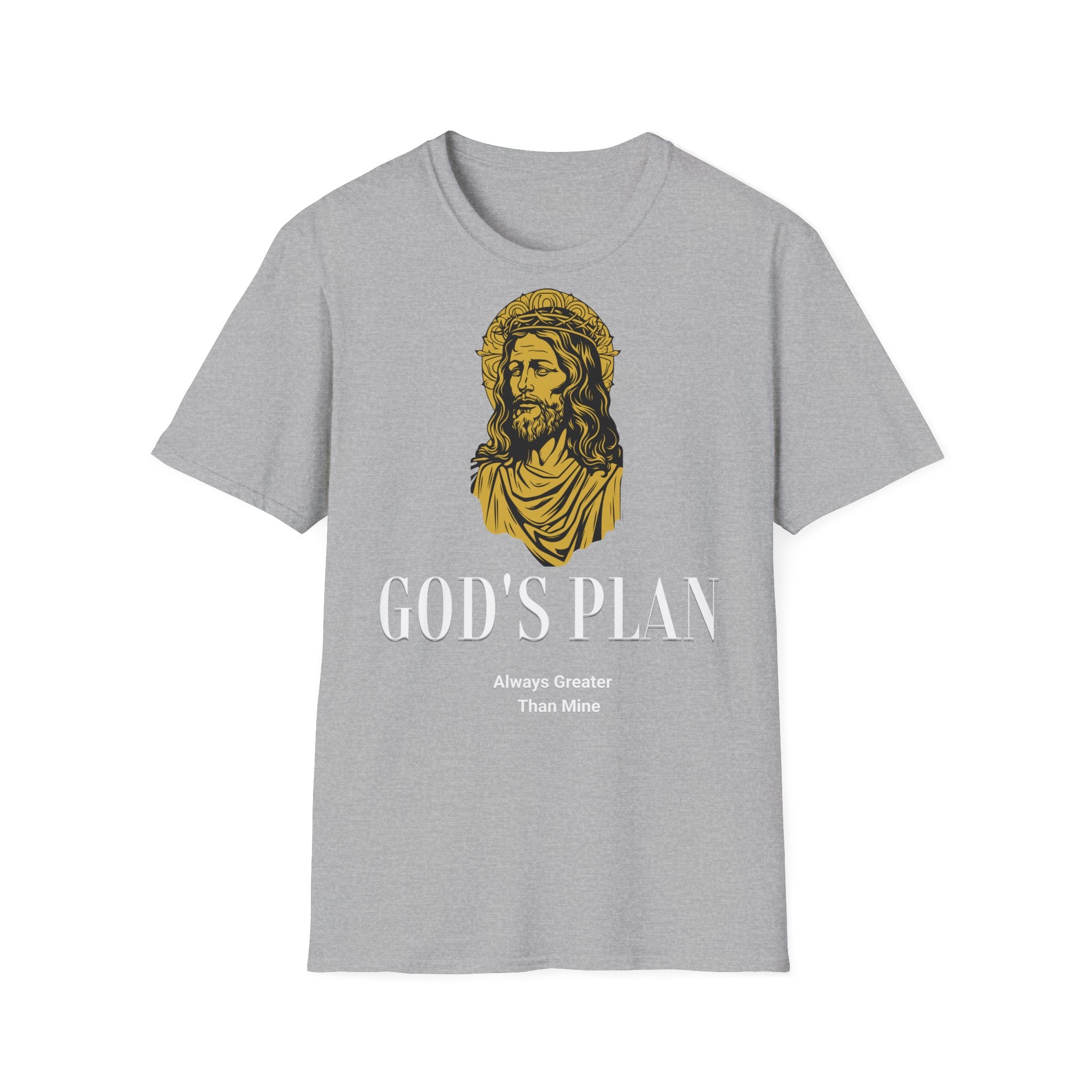 Christian Graphic T-Shirt — 'God's Plan' Vintage Jesus Portrait Tee