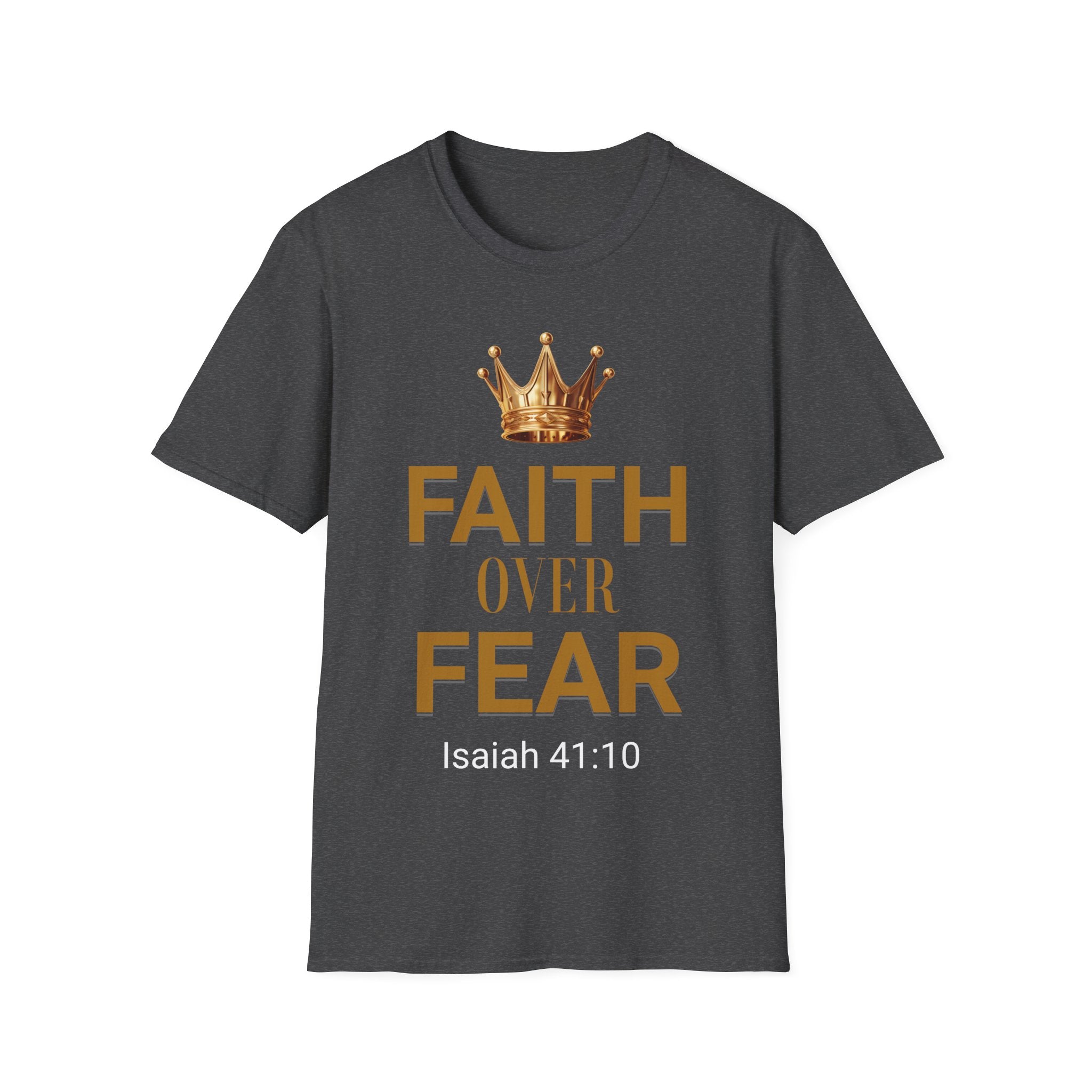 Faith Over Fear T-Shirt — Gold Crown Christian Tee