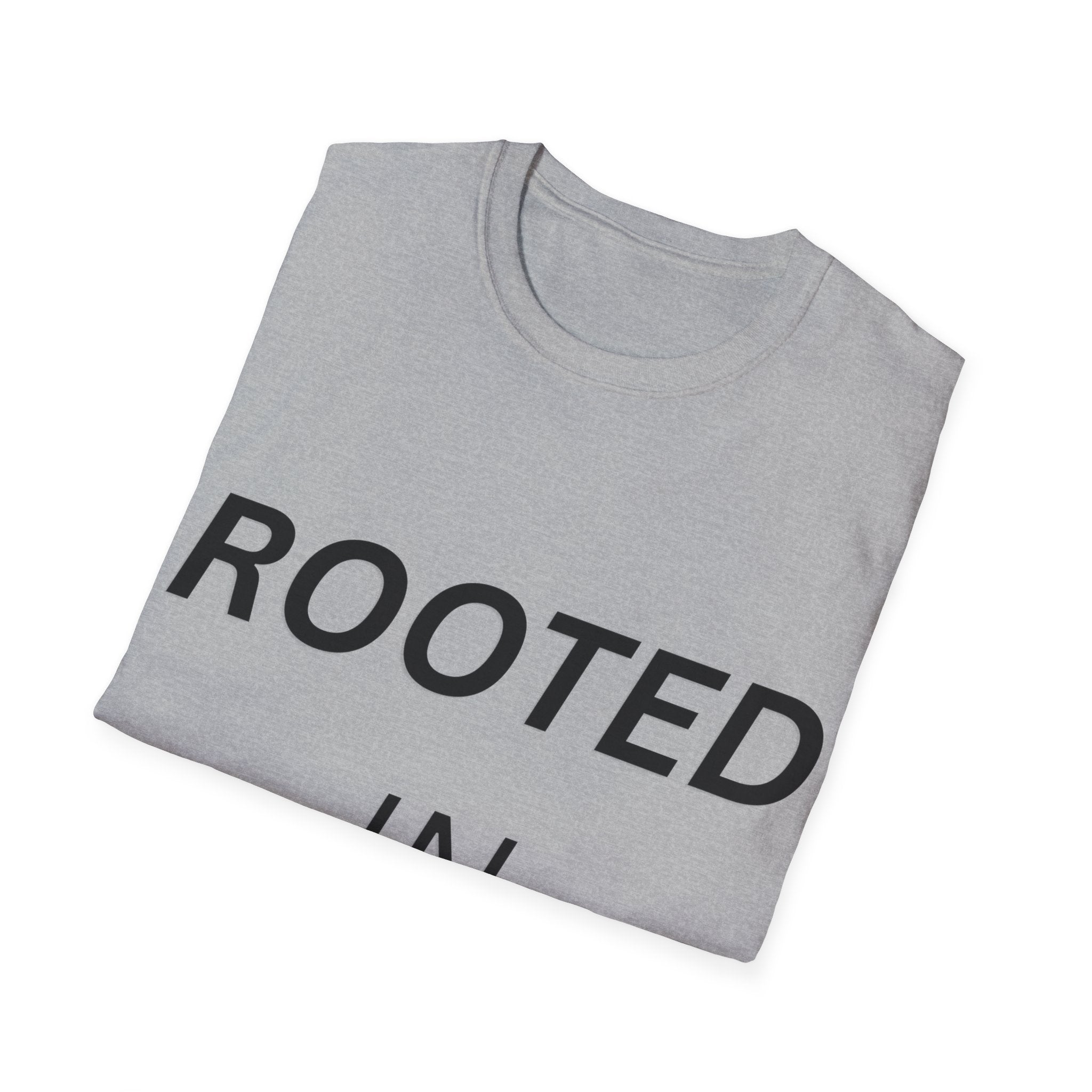 Rooted In Faith T-Shirt, Christian Shirt, Faith Over Fear Tee, Inspirational Religious Clothing, Minimalist Streetwear Gift