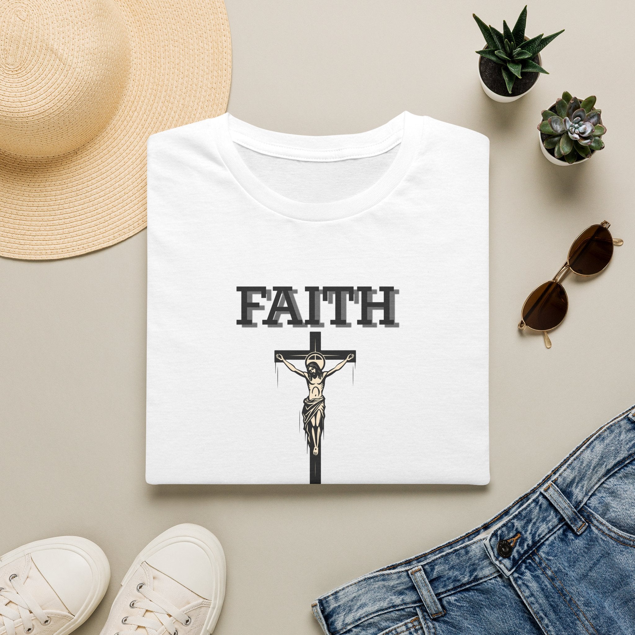 Faith Over Fear T-Shirt — Christian Crucifix Inspirational Tee