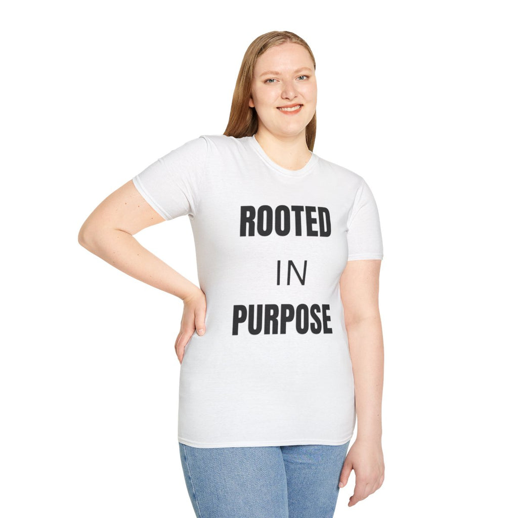 Rooted In Purpose T-Shirt | Motivational Faith Tee | Christian Inspirational Shirt | Minimalist Graphic Tee