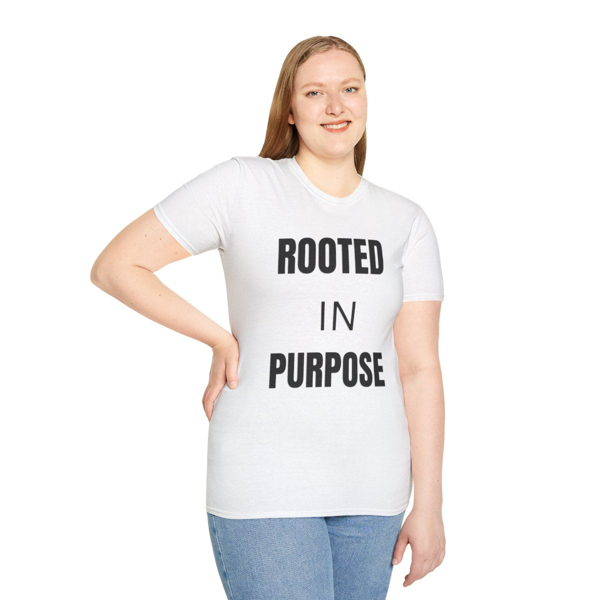 Rooted In Purpose T-Shirt | Motivational Faith Tee | Christian Inspirational Shirt | Minimalist Graphic Tee